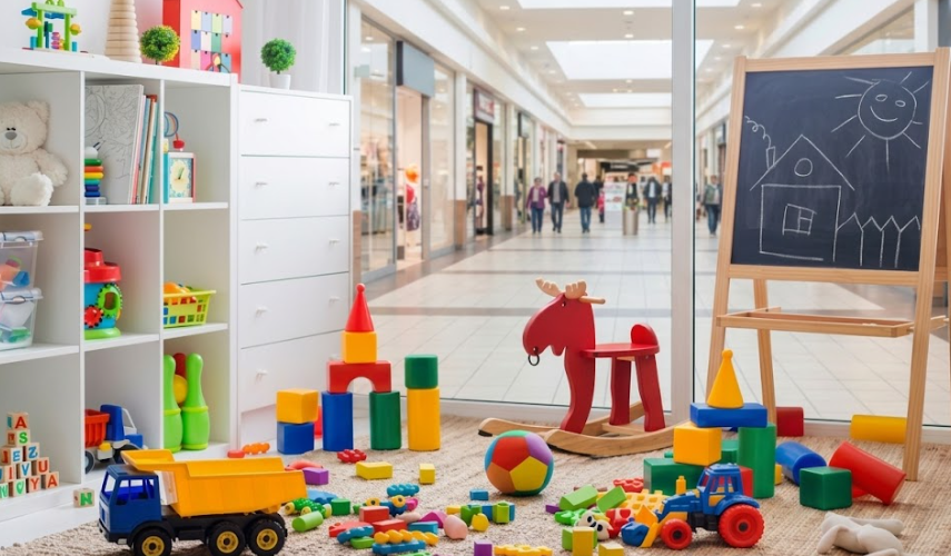 espace dédié pour garde d'enfants galerie marchande nounou event